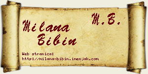 Milana Bibin vizit kartica